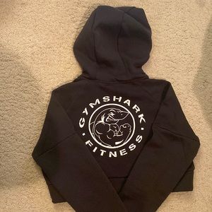 This is a Washed Black Gymshark Fitness Crop Zip Hoodie!!